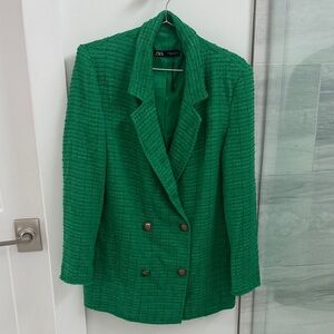 Zara Emerald Double-Breasted Blazer